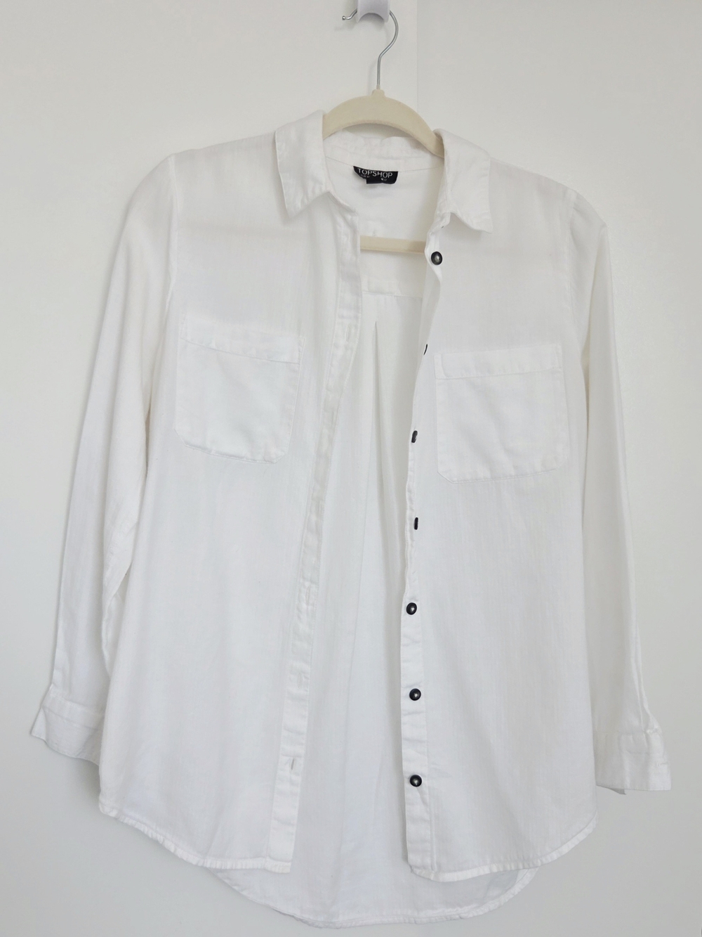 Topshop White Relaxed Button-Down Shirt